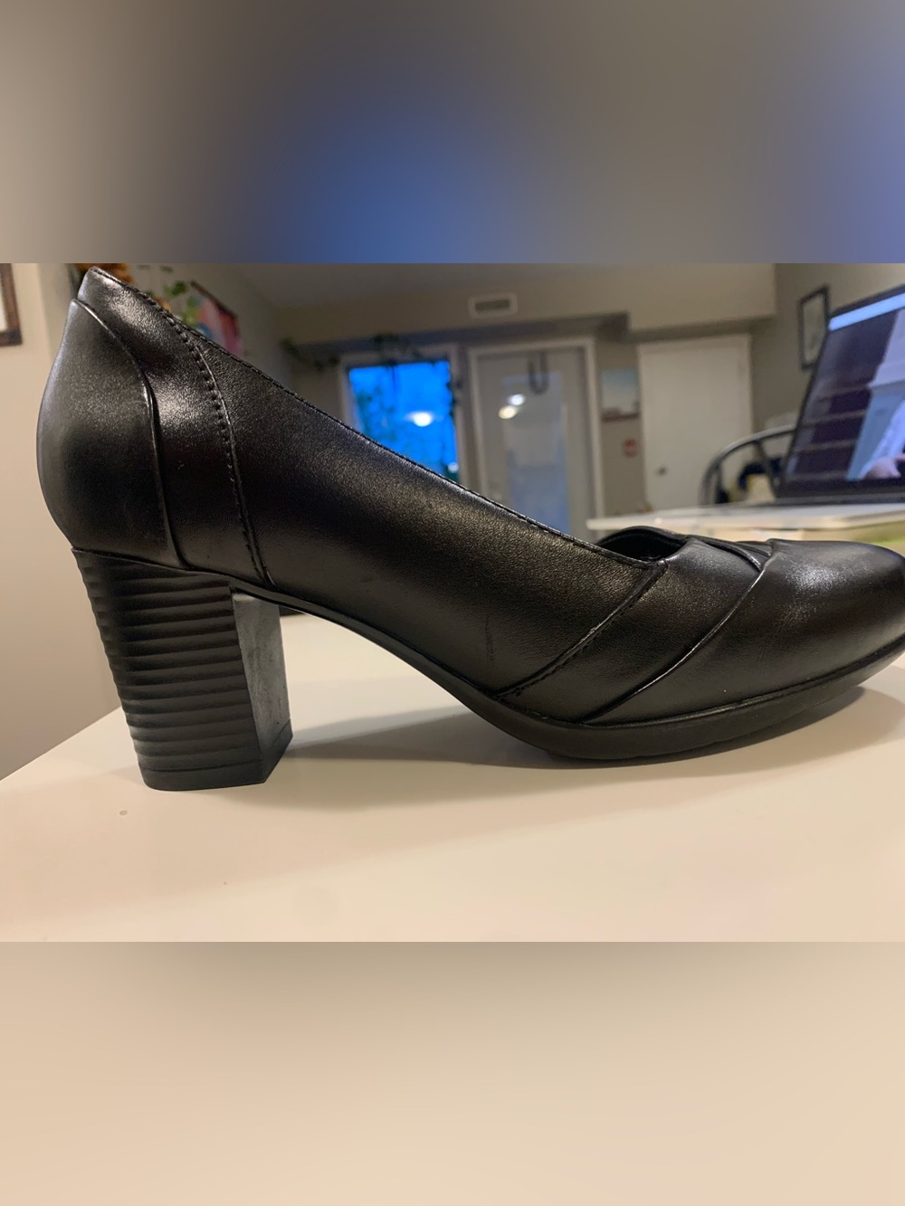 Clarks Bendables Black Block High Heels